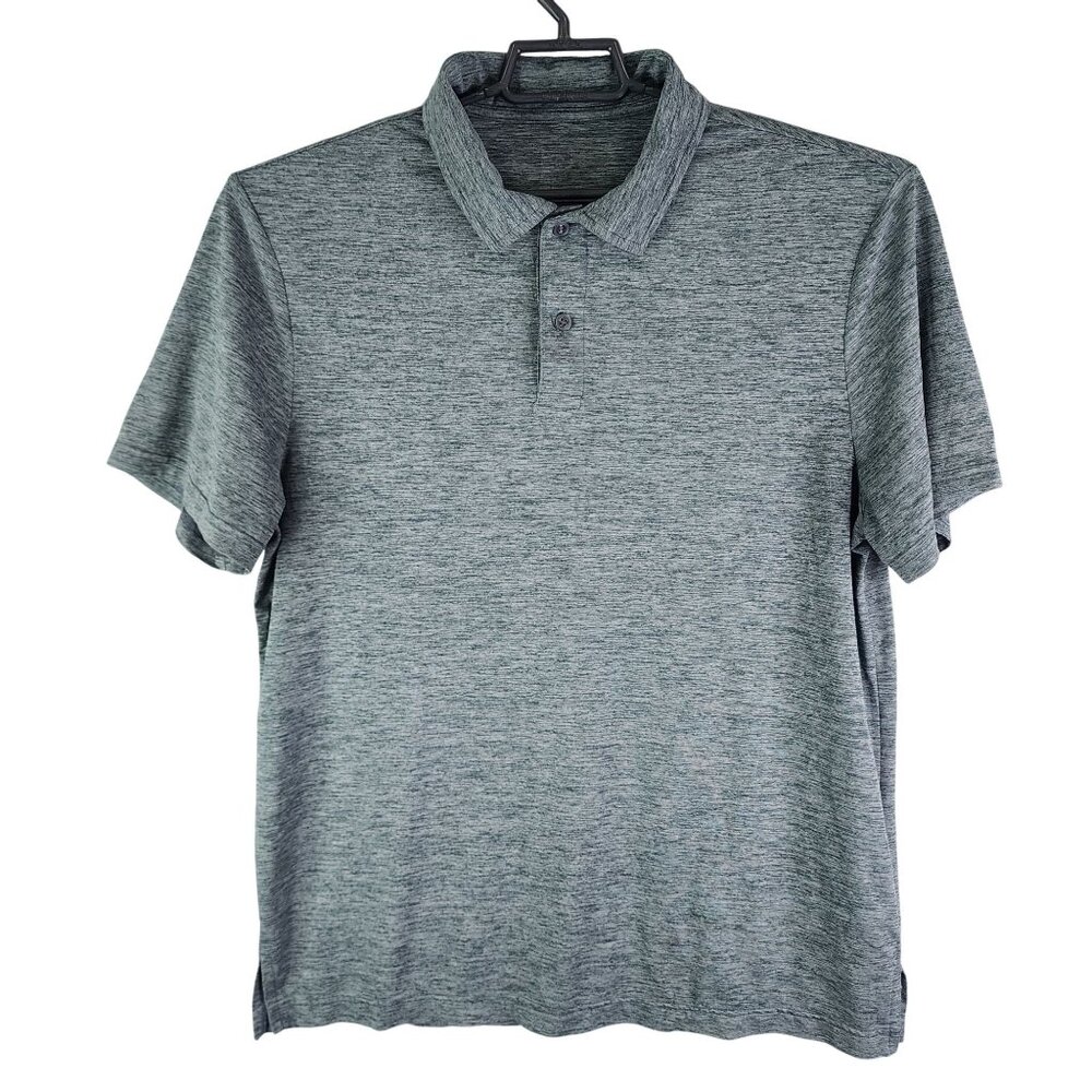 Mens Heathered Gray 32 Degrees Polo Shirt Short Sleeve Polyester Spandex Size L